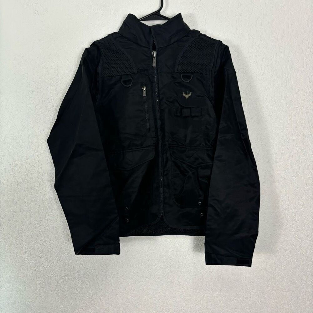 New Venor Black Onyx Hoover Convertible‎ Zip Up Mesh Back Jacket Women's Medium